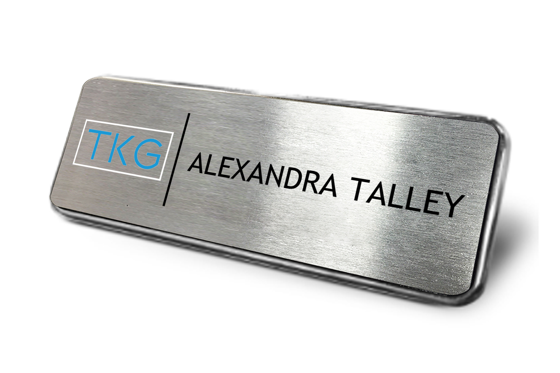 TKG Framed Name Tag – Silver 1×3 Name Tag