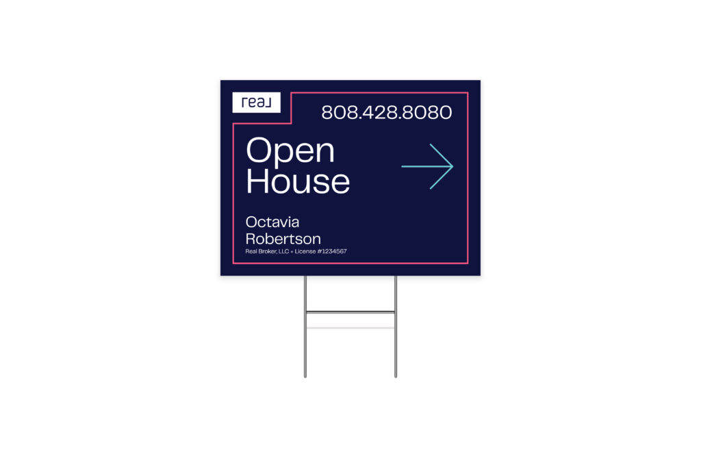 Real | 24x18 Open House Sign with Border