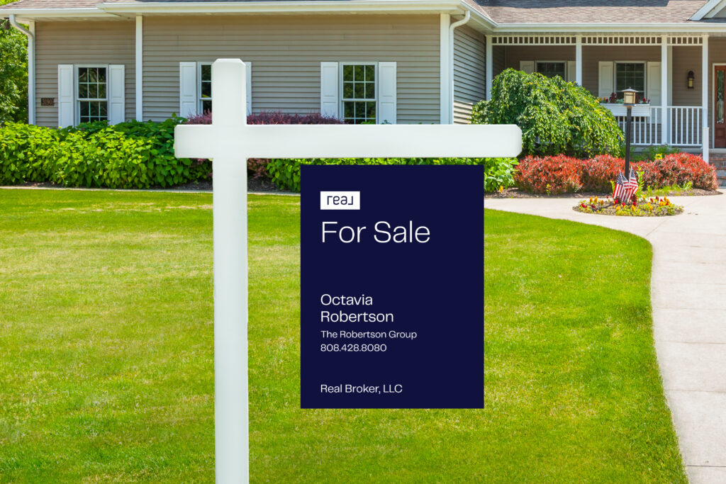 Real | 18x24 For Sale Yard Sign with Single Name