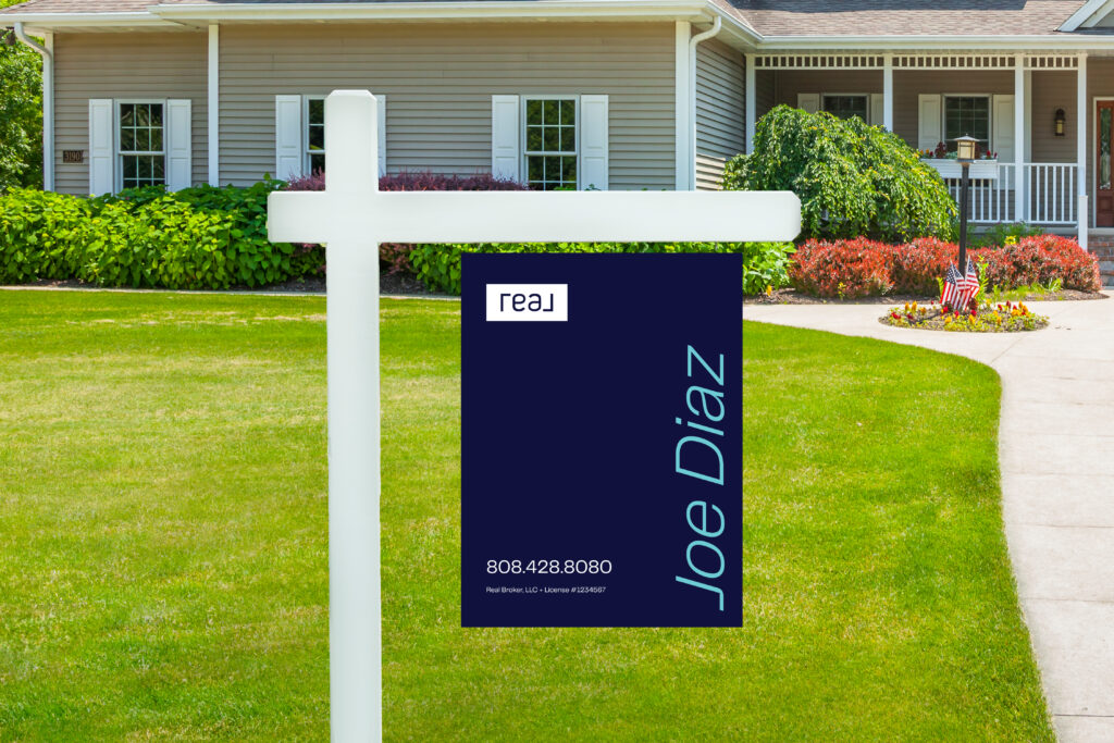 Real | 18x24 For Sale Yard Sign with Blue Font