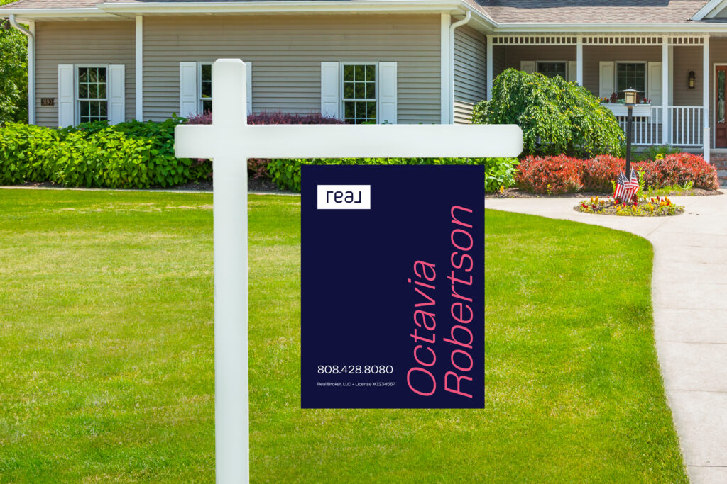 Real | 18x24 For Sale Yard Sign with Pink Font