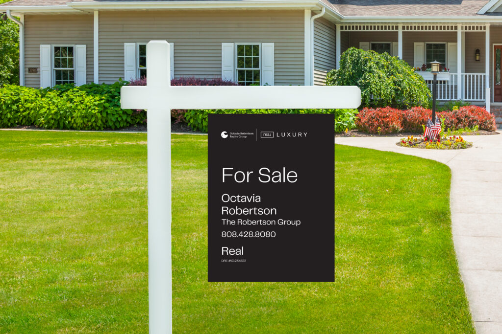 Real Luxury | 18x24 For Sale Yard Sign with Team Logo (Single Name)