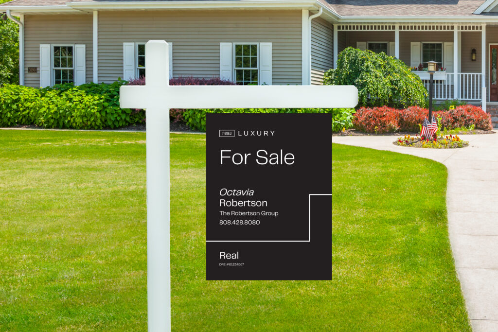 Real Luxury | 18x24 Outlined For Sale Yard Sign