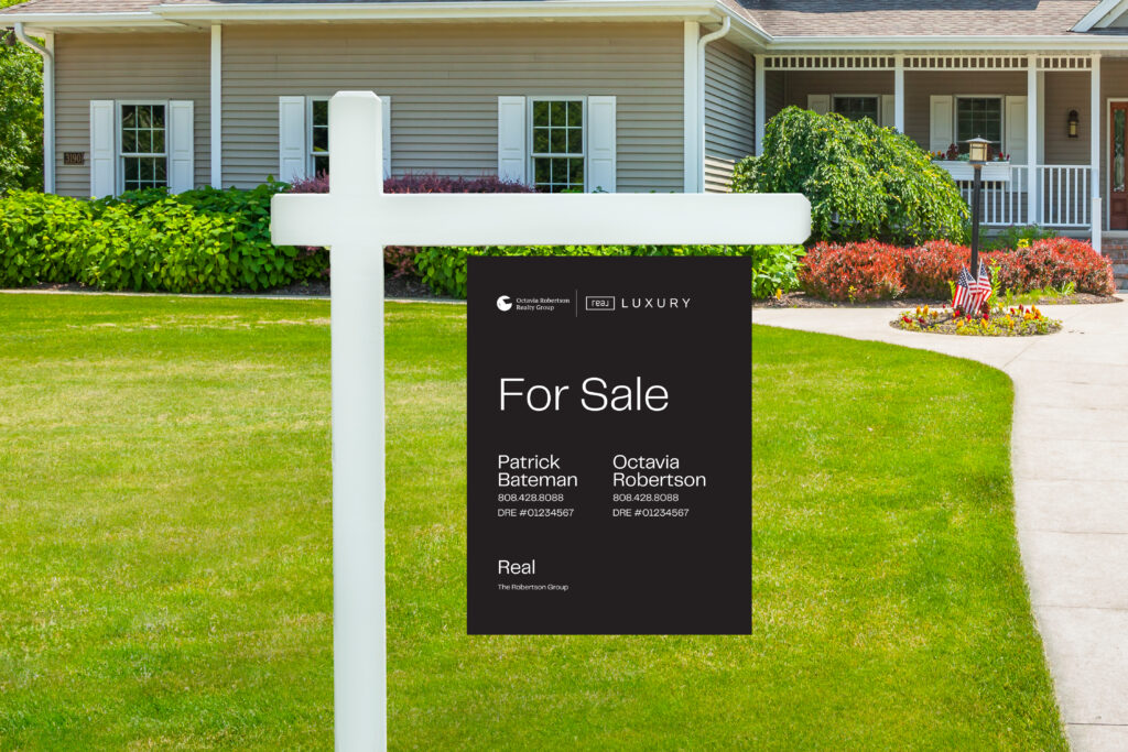 Real Luxury | 18x24 For Sale Yard Sign with Team Name (Dual Name)