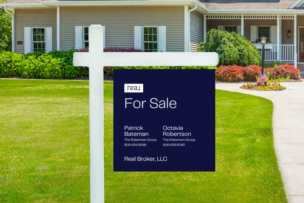 Real | 24x24 For Sale Yard Sign with Dual Name