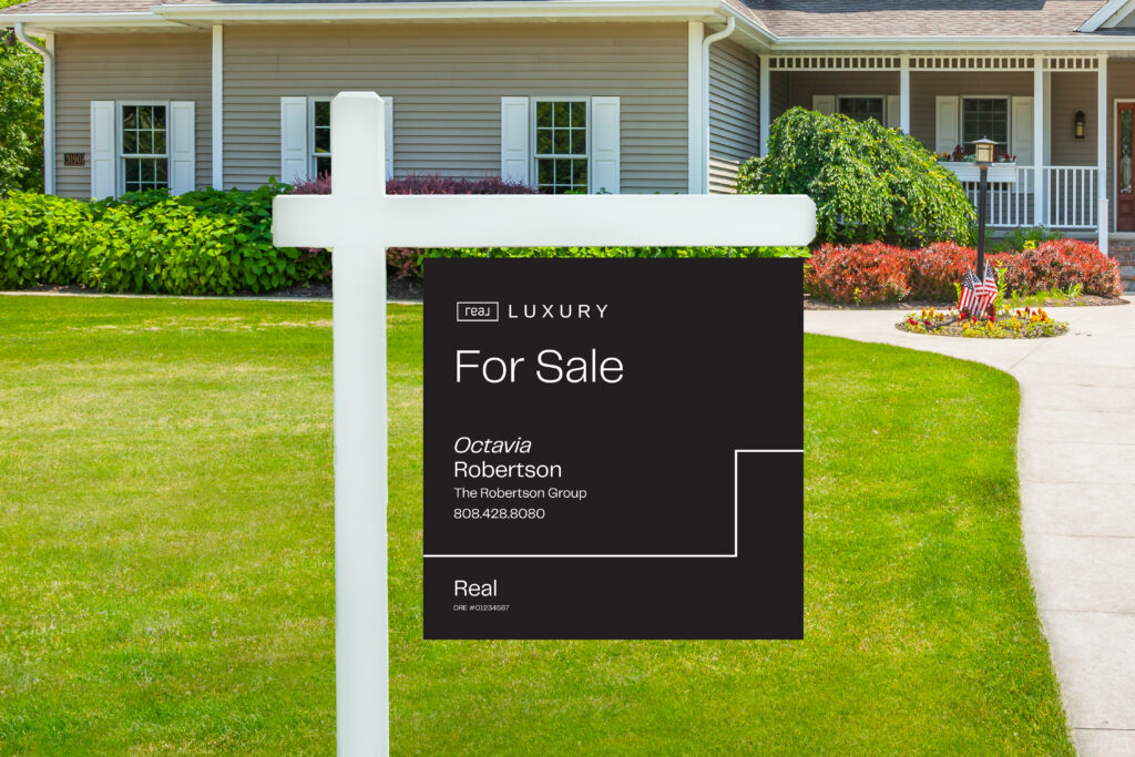 Real Luxury | 24x24 Outlined For Sale Yard Sign