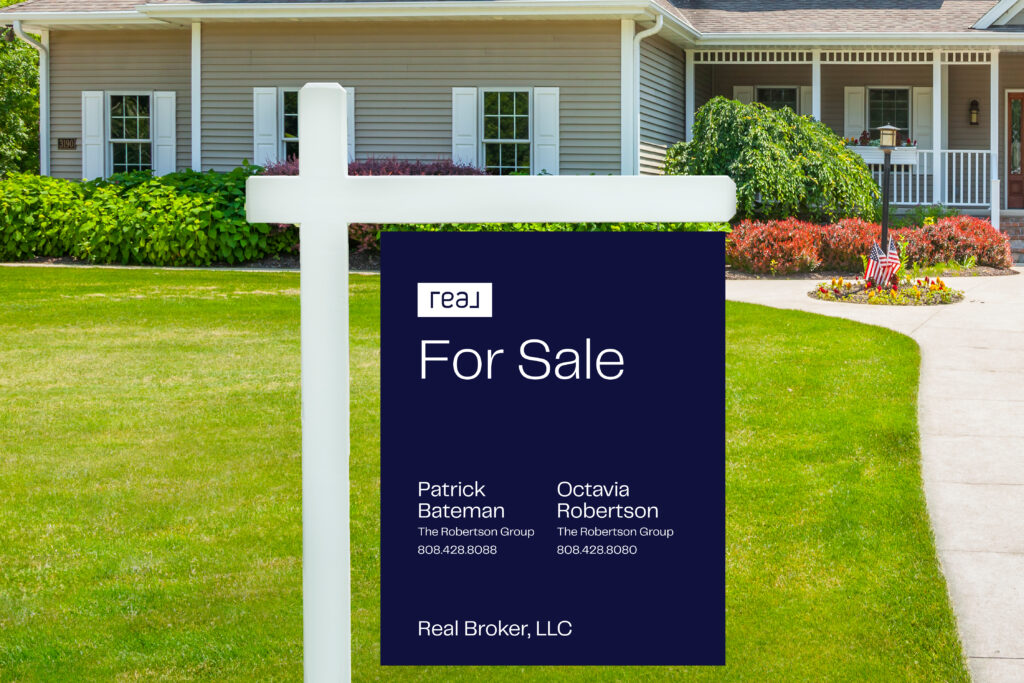 Real | 24x30 For Sale Yard Sign with Dual Name