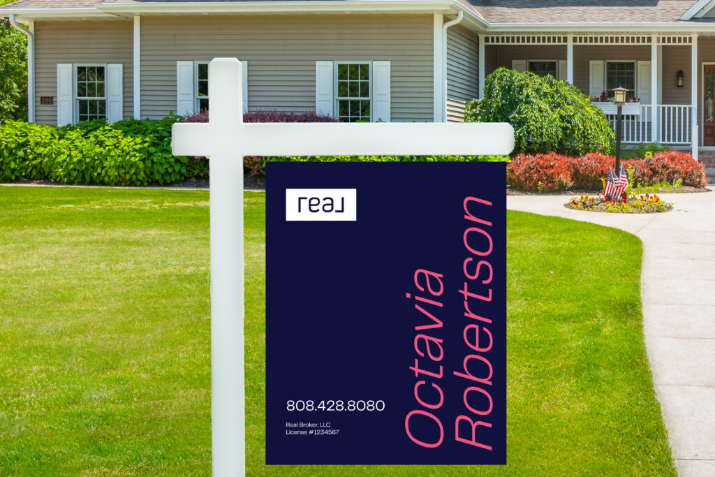 Real | 24x30 For Sale Yard Sign with Pink Font