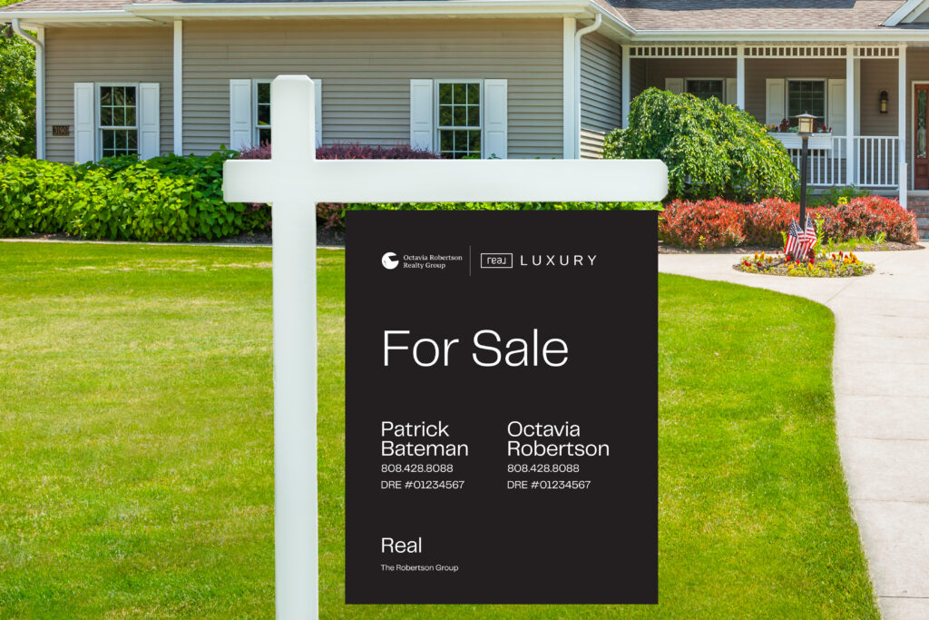 Real Luxury | 24x30 For Sale Yard Sign with Team Name (Dual Name)