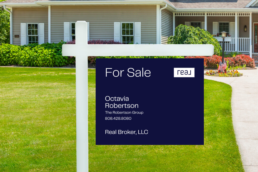 Real | 30x24 For Sale Yard Sign with Single Name